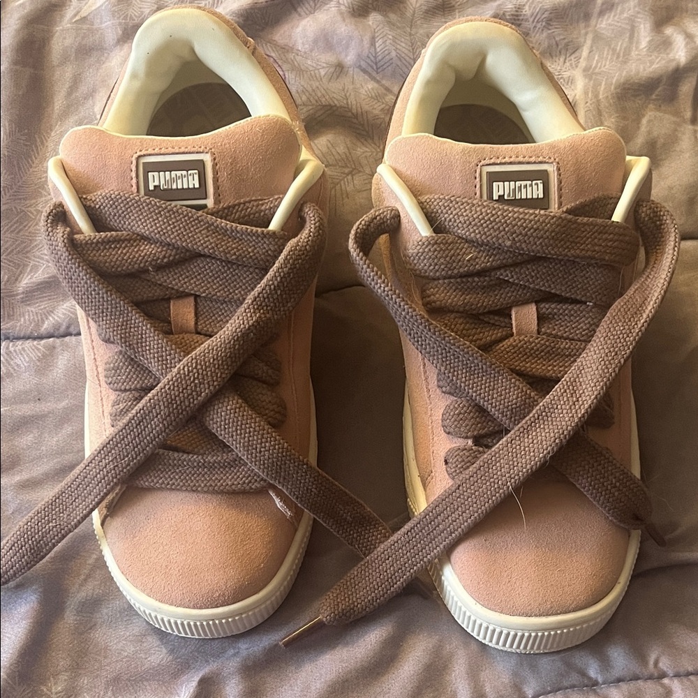 Puma Blush Pink and Chocolate Brown Sneakers Brand New W/O tags